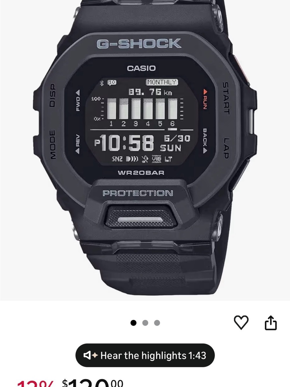 Casio G-SHOCK Digital Sports Watch GBD200